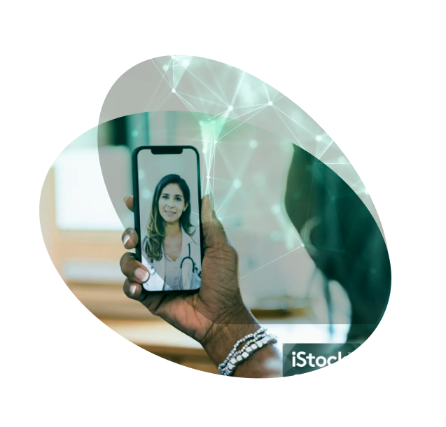 Healthcare professional on phone