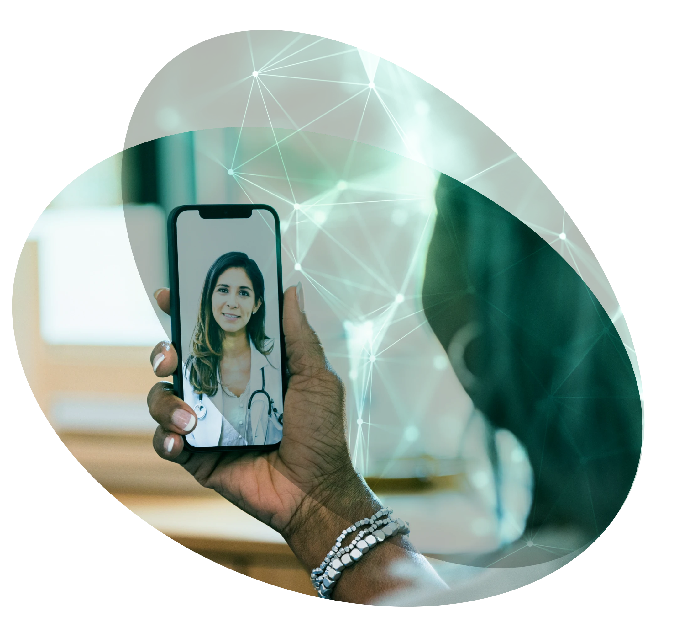 Healthcare professional on phone
